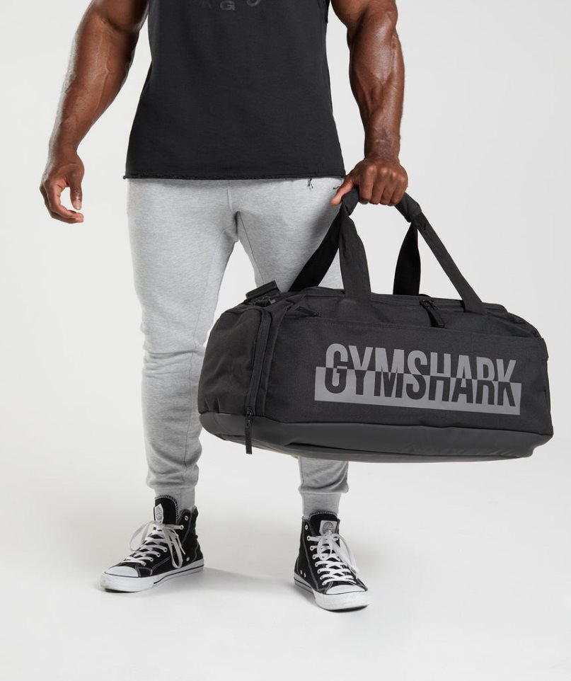 Torby Sportowe Gymshark Bold Gym Czarne | PL 263KFT